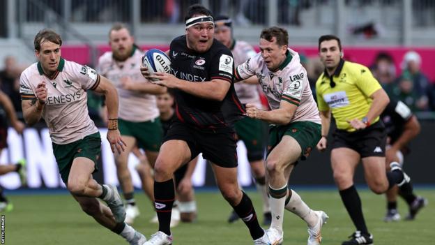 Jamie George playing for Saracens