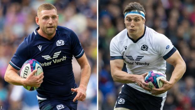 Scotland co-captains Finn Russell and Rory Darge