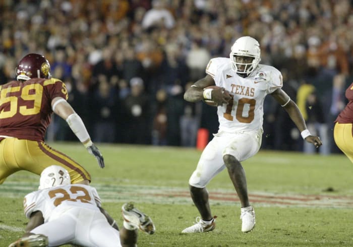 Vince Young, Quarterback, Texas, 2006 Rose Bowl (BCS National Championship Game)