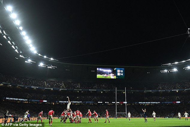 England succeed in the lineout against Wales at Twickenham as they narrowly triumph 16-14