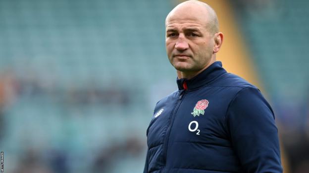 England head coach Steve Borthwick looks on ahead of England's Six Nations game against Ireland on 9 March 2024