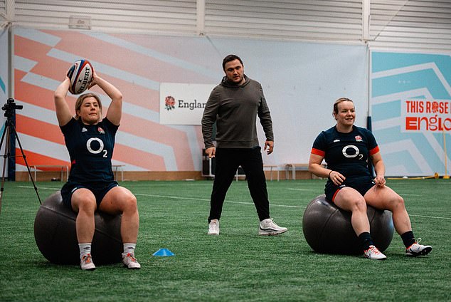 The veteran men's team hooker, George, helped player with their throwing and line-out technique