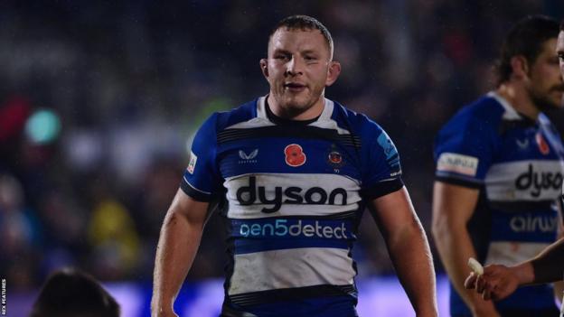 Sam Underhill standing on the pitch during a Bath game