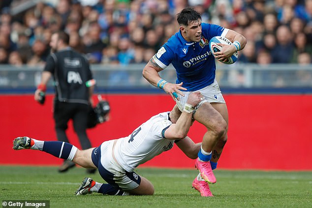 Tommaso Menoncello was a standout for Italy throughout the tournament at inside centre