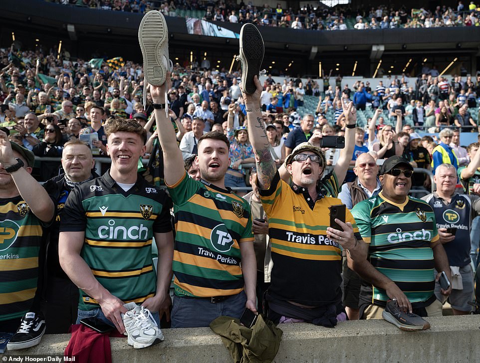 More than a decade after their last top flight triumph, Northampton fans wasted little time basking in their team's success