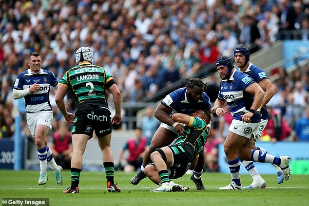 The England loosehead received a red card for a high shot on Juarno Augustus