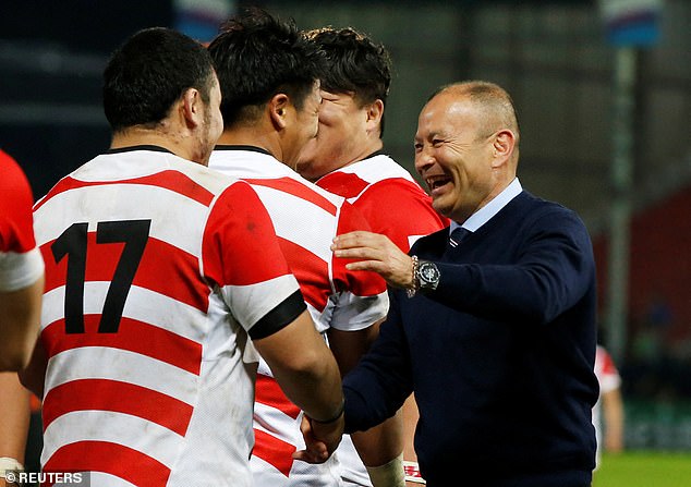 Jones (right) took charge of Japan in January 2024, after overseeing Australia's disappointing 2023 Rugby World Cup campaign