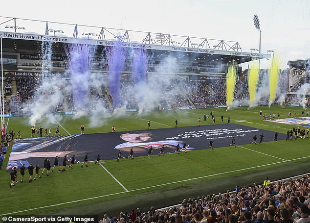 A large banner bearing an infamous quote from Burrow was laid out across the pitch