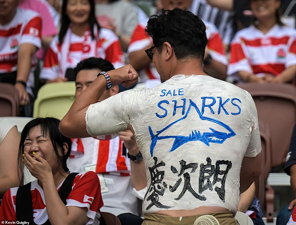 Despite being out in the far east, there was still support for English rugby, including Sale Sharks, who came third last season