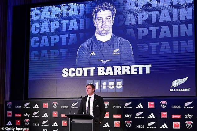 New Zealand head coach Scott Robertson confirmed Barrett's appointment at their squad announcement