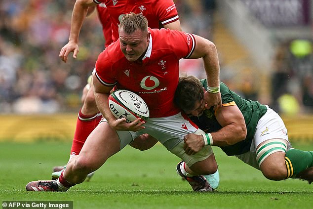 Hooker Dewi Lake, pictured in action on Saturday, will captain Wales this summer Down Under