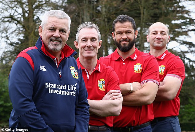 The 44-year-old (far right) was acclaimed for his impact during the Lions tour of New Zealand in 2017