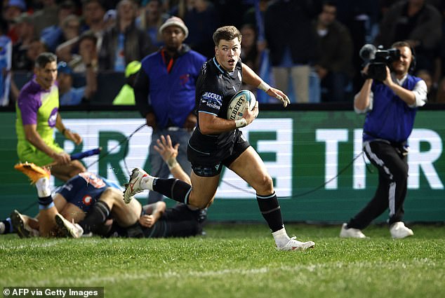 Centre Huw Jones runs in for a second-half try in Glasgow's epic victory