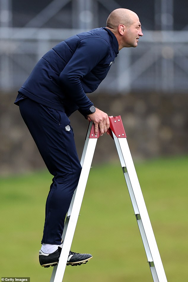 Borthwick, pictured taking line-out training, deserves credit for the evolution of England