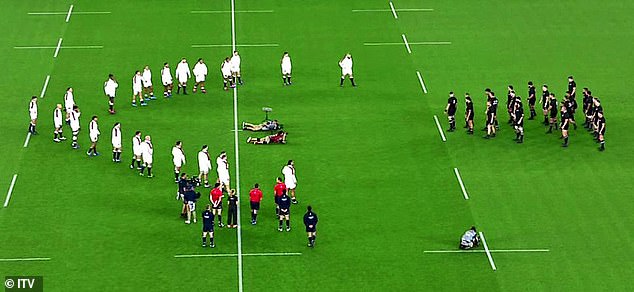 Before that semi-final, England's players lined up in a 'V' formation to face down the Haka