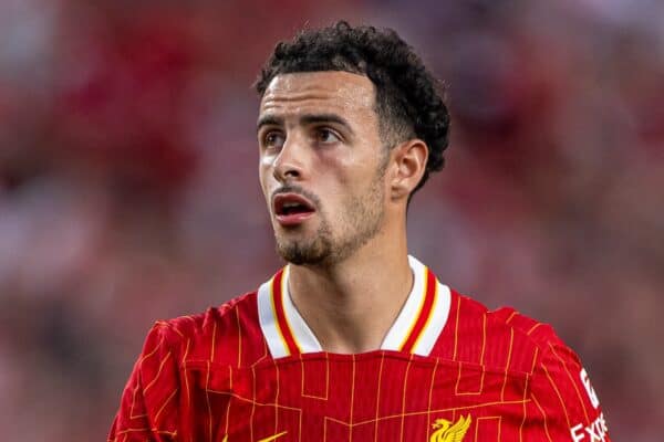 PHILADELPHIA - Wednesday, July 31, 2024: Liverpool's Curtis Jones during a pre-season friendly match between Liverpool FC and Arsenal FC at the Lincoln Financial Field on day eight of the club's pre-season tour of the USA. Liverpool won 2-1. (Photo by David Rawcliffe/Propaganda)