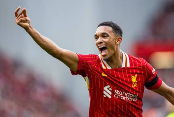 LIVERPOOL, ENGLAND - Saturday, September 14, 2024: Liverpool's Trent Alexander-Arnold during the FA Premier League match between Liverpool FC and Nottingham Forest FC at Anfield. (Photo by David Rawcliffe/Propaganda)