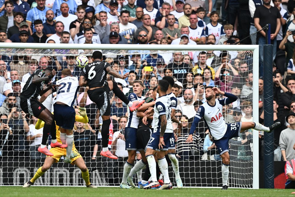 Gabriel rose above Romero to clinch victory in the north London derby