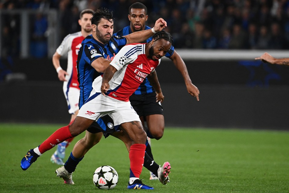 Sterling was brought on in the 72nd minute in Bergamo