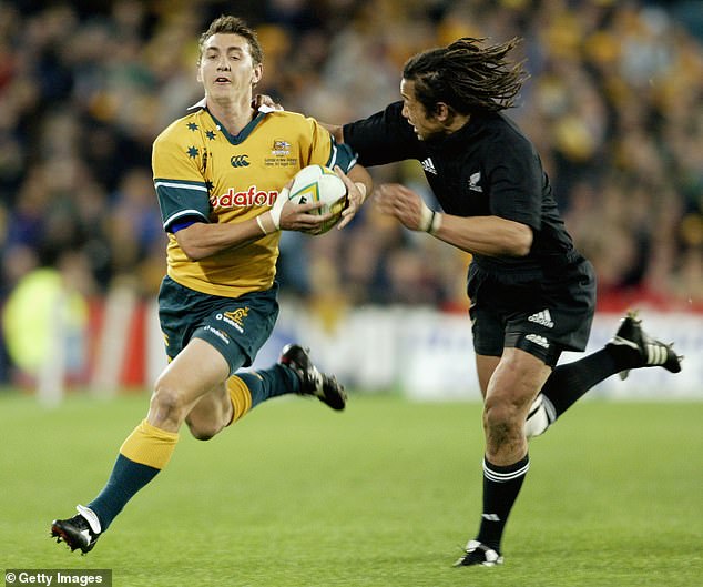 The Wallabies have not won a Bledisloe Cup since 2002 when the likes of Mat Rogers (pictured) were defecting from the NRL to be part of Australian Rugby