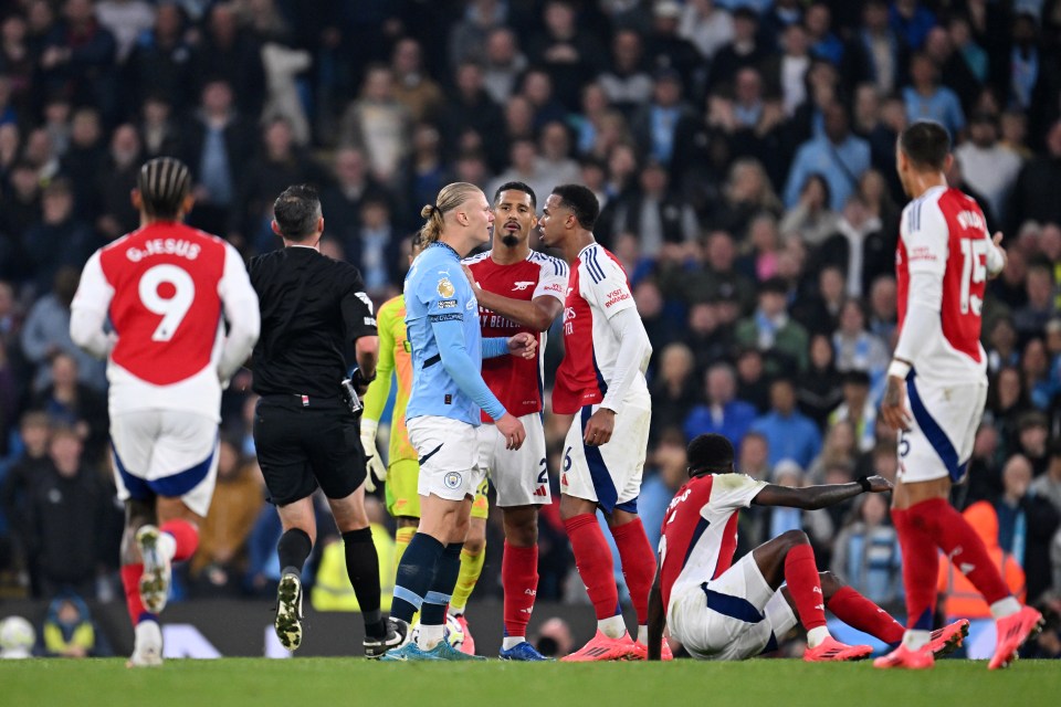 Haaland and Gabriel almost came to blows at the end of the match