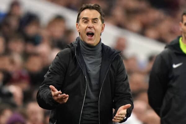 Wolves manager Julen Lopetegui gestures on the touchline during the Premier League match at Ashton Gate, Birmingham. Picture date: Wednesday January 4, 2023.