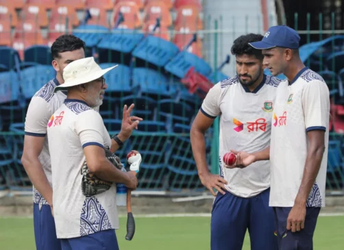 Nahid Rana with Bangladesh head coach