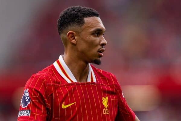 LIVERPOOL, ENGLAND - Saturday, September 21, 2024: Liverpool's Trent Alexander-Arnold during the FA Premier League match between Liverpool FC and AFC Bournemouth at Anfield. Liverpool won 3-0. (Photo by David Rawcliffe/Propaganda)