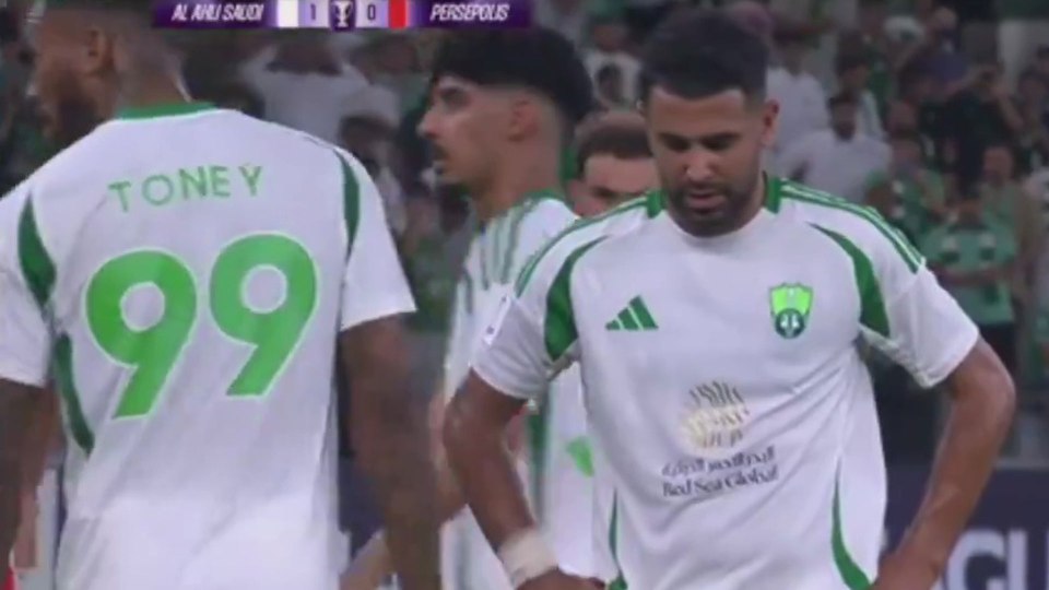 Toney wasn't allowed to take a penalty for Al Ahli, with Mahrez then proceeding to miss