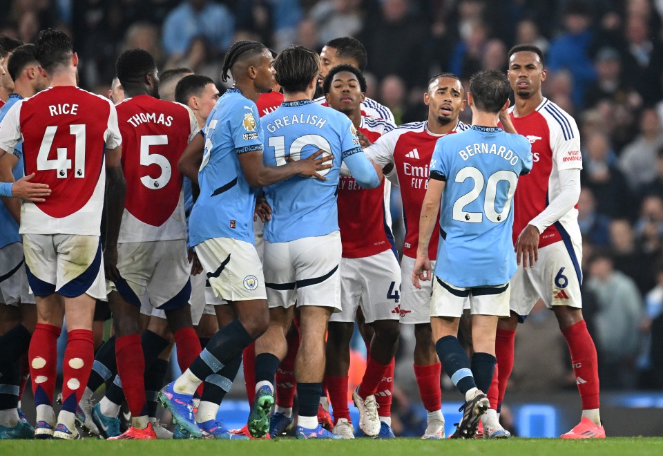 Tensions boiled over as City and Arsenal played out an action-packed draw