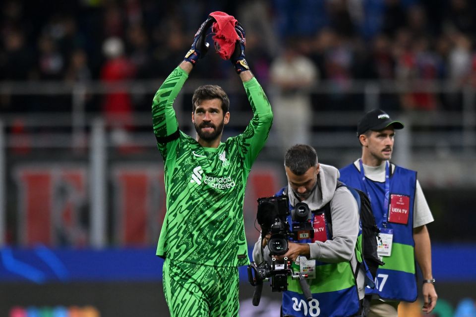 Alisson played the full 90 minutes in the San Siro