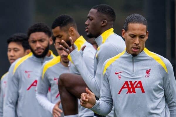 LIVERPOOL, ENGLAND - Monday, September 16, 2024: Liverpool's captain Virgil van Dijk during a training session at the AXA Training Centre ahead of the UEFA Champions League match between AC Milan and Liverpool FC. (Photo by Jon Super/Propaganda)