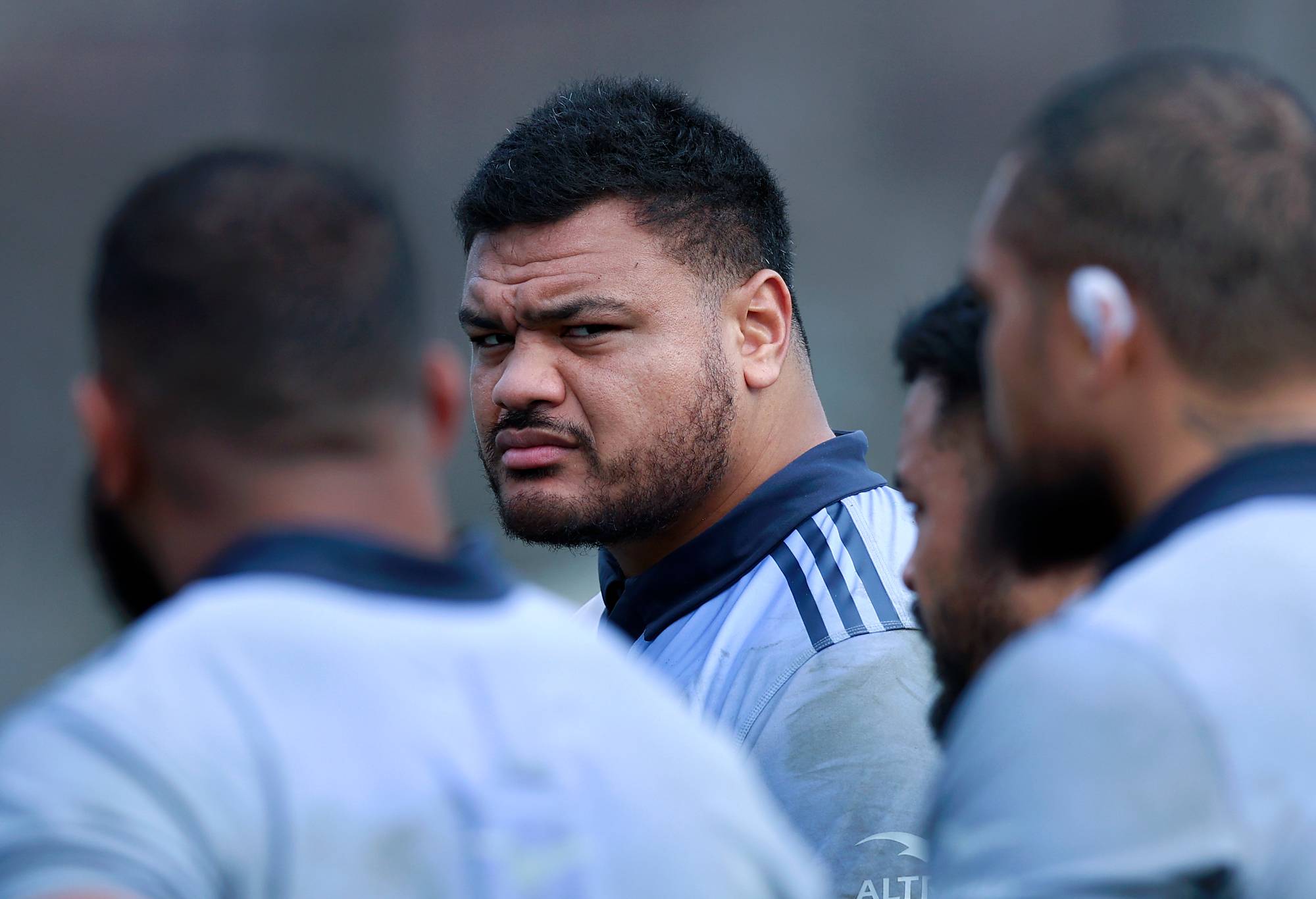  Pasilio Tosi looks on during a New Zealand All Blacks training session at NZCIS on July 02, 2024 in Wellington, New Zealand. (Photo by Hagen Hopkins/Getty Images)