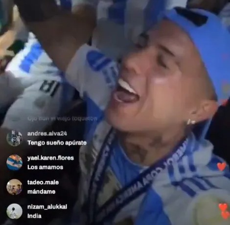 Fernandez shared footage of himself and other Argentina players singing a racist song this summer