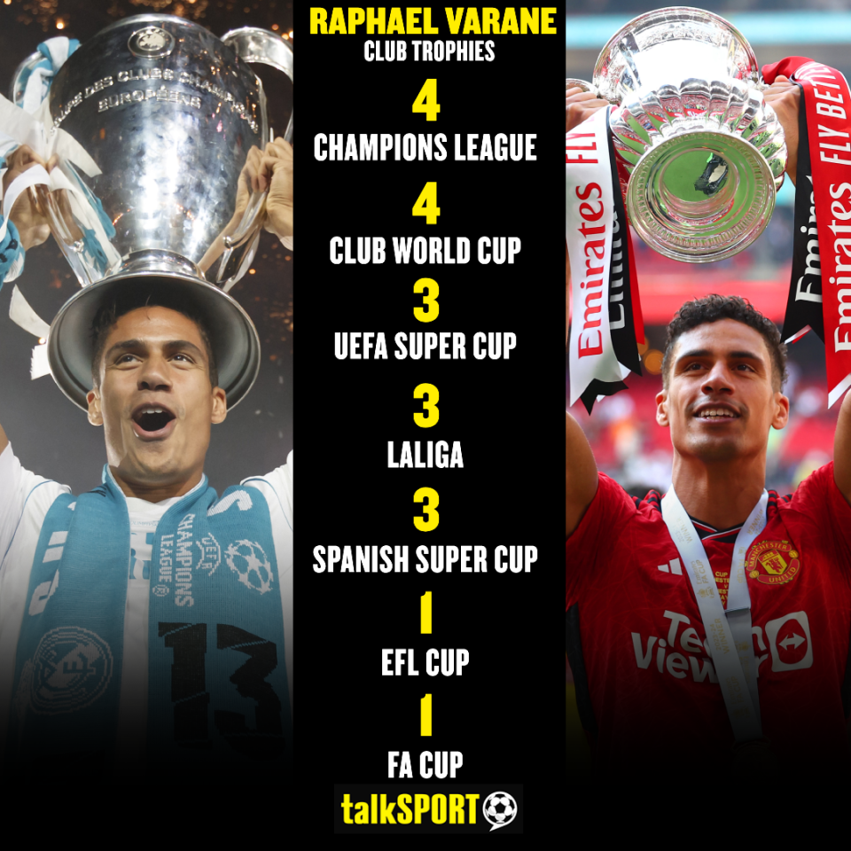 Varane boasts a serious trophy haul at club level