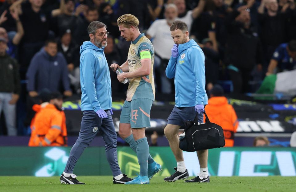 De Bruyne was unable to play through the pain barrier against Inter