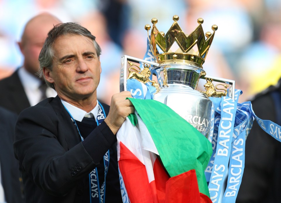 Mancini guided Man City to Premier League glory in 2012