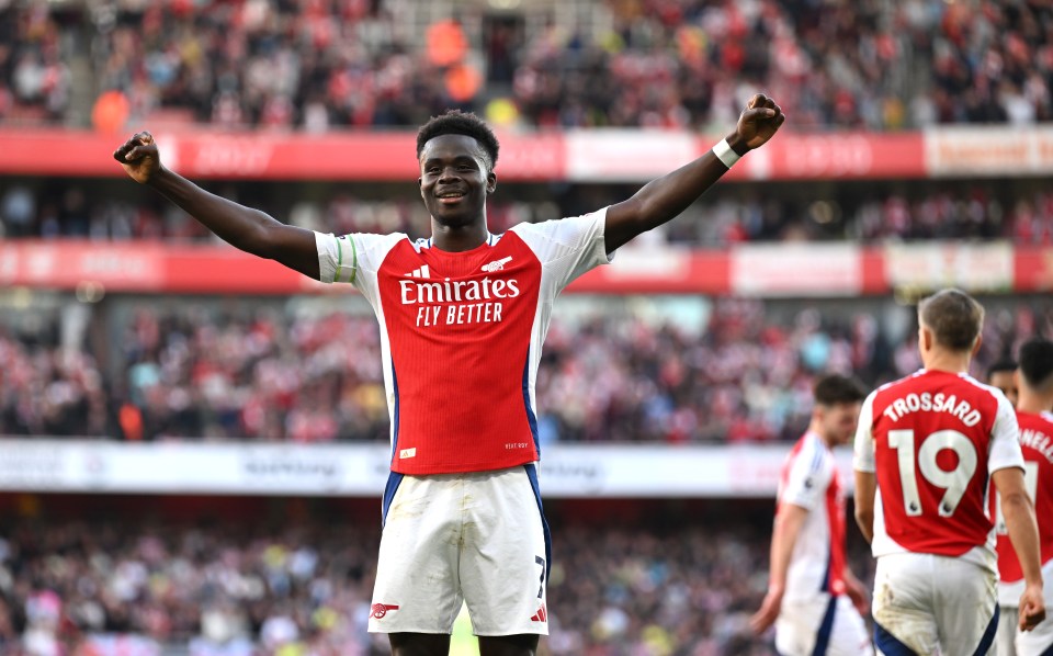 Saka has been in imperious form for the Gunners this season