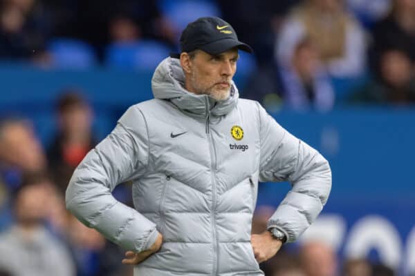 LIVERPOOL, ENGLAND - Sunday, May 1, 2022: Chelsea's manager Thomas Tuchel during the FA Premier League match between Everton FC and Chelsea FC at Goodison Park. (Pic by David Rawcliffe/Propaganda)