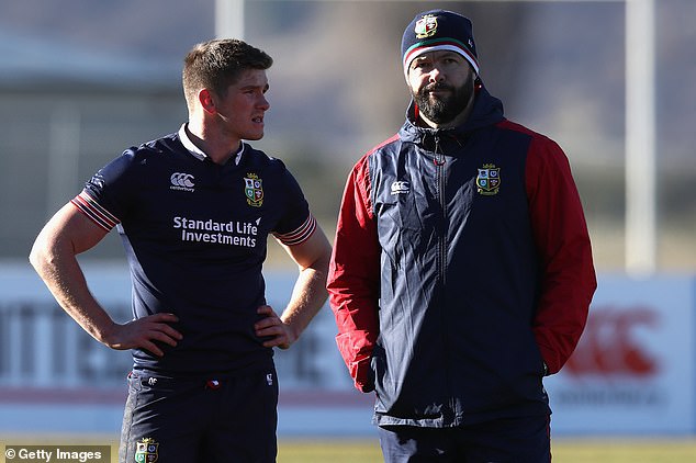 Farrell is seen as a contender to join the Lions squad Down Under, led by his father Andy, right