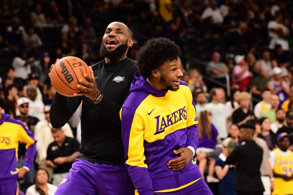 LeBron,39, and Bronny, 20, James both play for NBA outfit LA Lakers