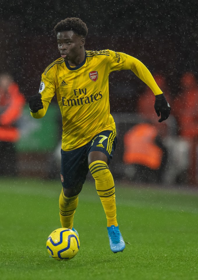 Saka started at left-back at Bournemouth in Arteta's first line-up in charge