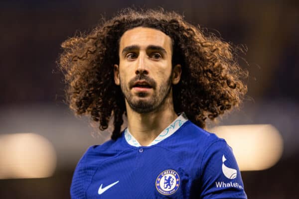 LONDON, ENGLAND - Tuesday, April 4, 2023: Chelsea's Marc Cucurella during the FA Premier League match between Chelsea FC and Liverpool FC at Stamford Bridge. (Pic by David Rawcliffe/Propaganda)