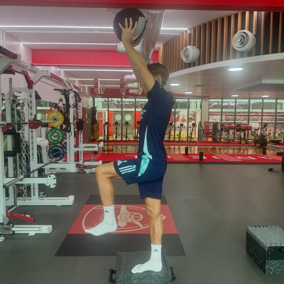 Odegaard has been working on his recovery in the gym