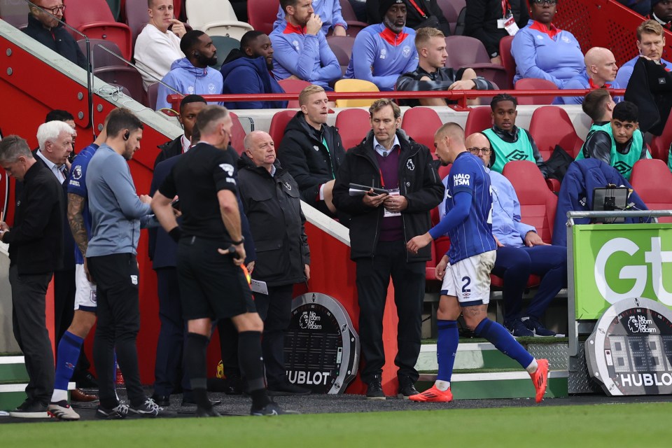 Clarke was shown an early bath during Ipswich's loss in west London