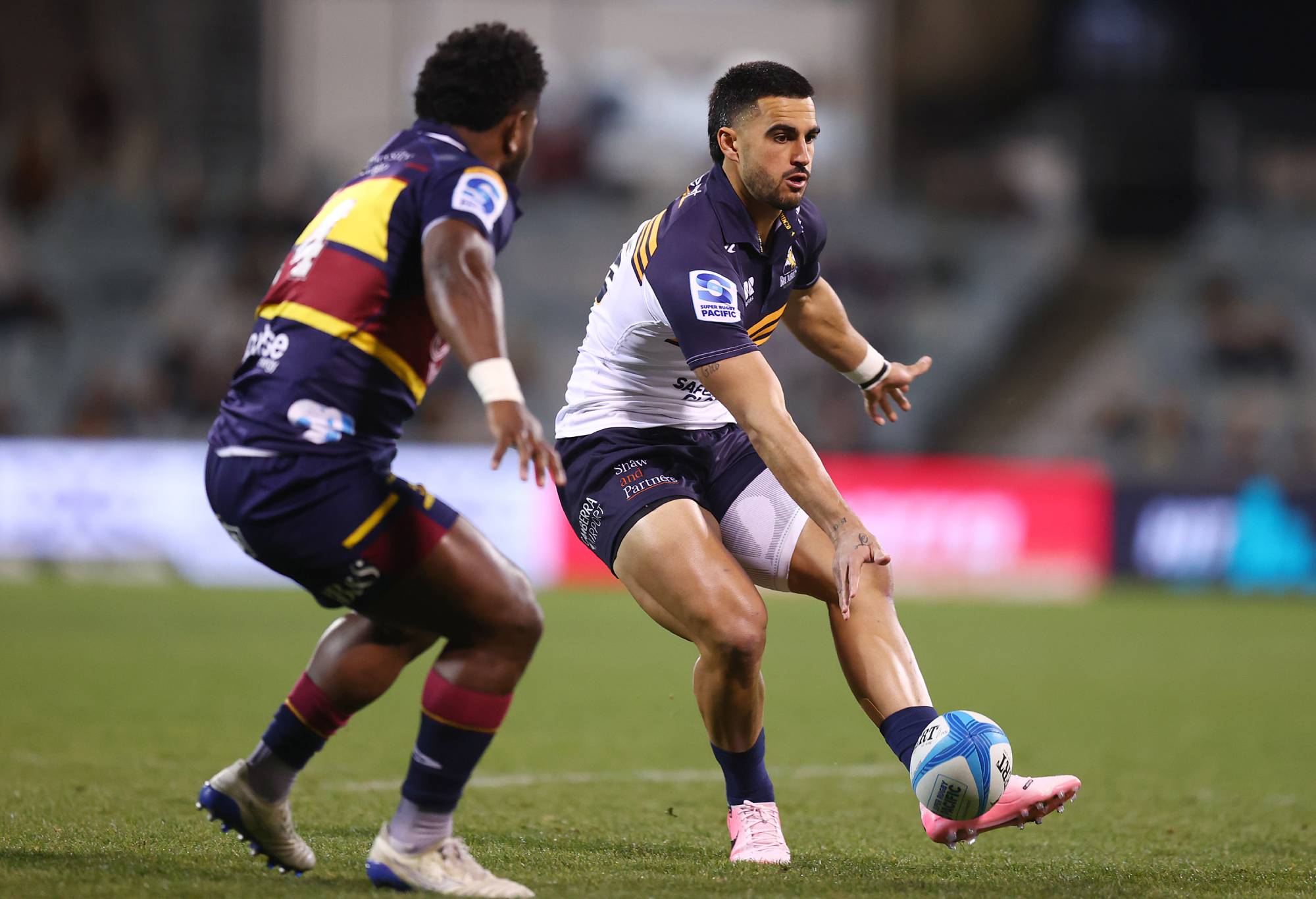 Tom Wright of the Brumbies in action during the Super Rugby Pacific Quarter Final match between ACT Brumbies and Highlanders at GIO Stadium, on June 08, 2024, in Canberra, Australia. (Photo by Mark Nolan/Getty Images)