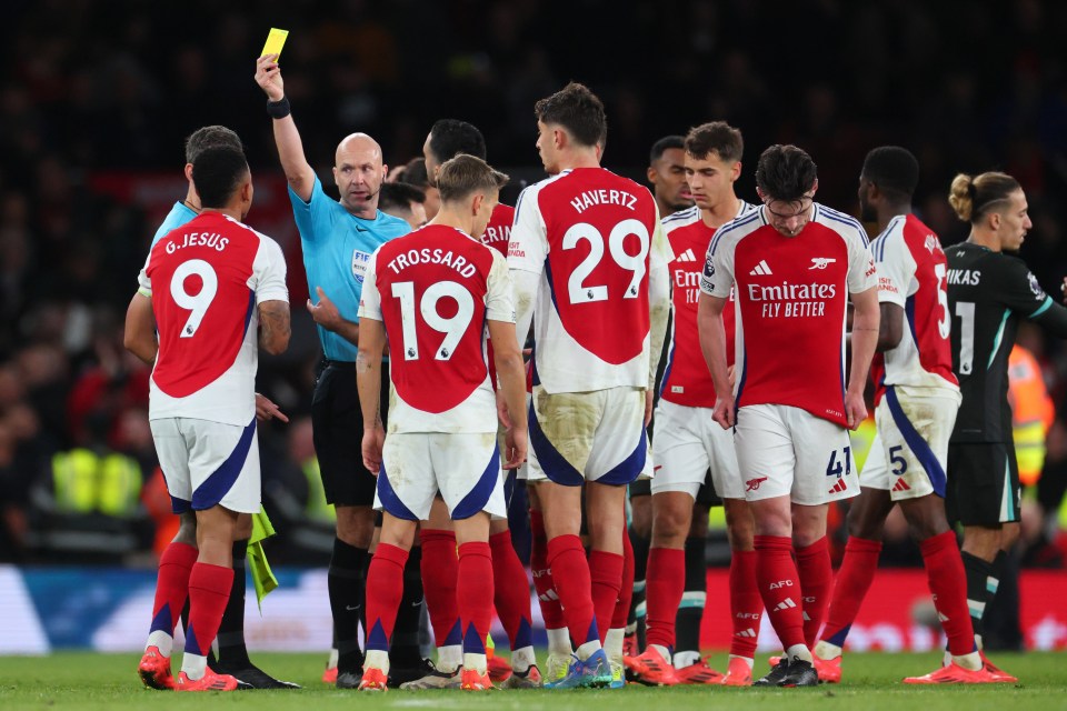 Jesus was given a yellow card by moments after the full-time whistle was blown for dissent