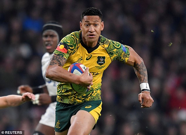 Israel Folau played 73 Tests for the Wallabies and was widely regarded as one of the code's best players (pictured, in action against England)