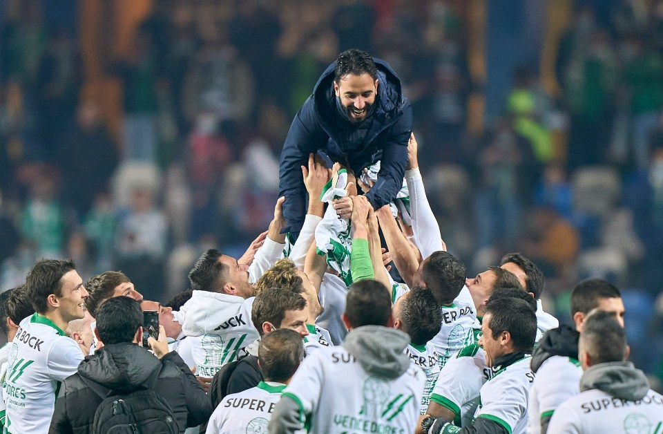 Amorim has been hoisted by his players on multiple occasions after securing titles, but such a humble character would have found the gesture rather awkward