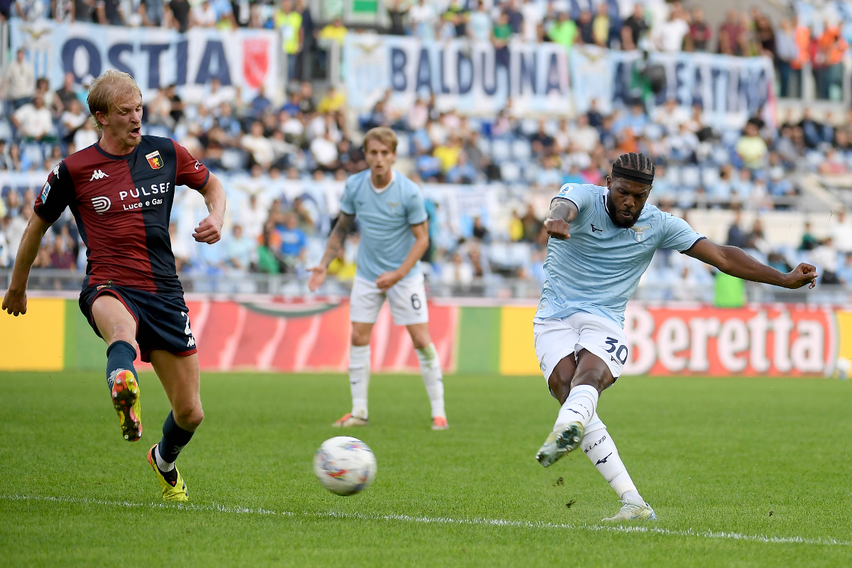 Arsenal loanee Nuno Tavares in action for Lazio